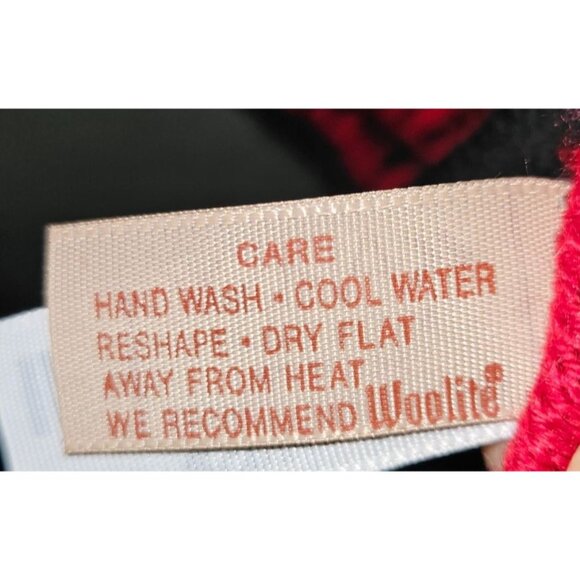 Vintage Klein By Aris Red & Black Knit Scarf Red Black Reversable - Picture 4 of 10